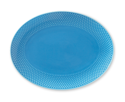 Lyngby Porcelæn Rhombe Color Serveringsfat Oval 28, 5x21, 5cm Blå (521-201954)