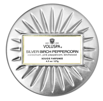 Voluspa Silver-Birch-Peppercorn Duftlys Mini 25t (703-V68218)