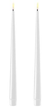 Deluxe Kronelys LED Shiny-Hvit 2stk