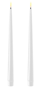 Deluxe Kronelys LED Shiny-Hvit 2stk