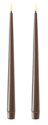 Deluxe Kronelys LED Shiny-Mocca 2stk