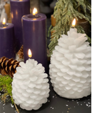 Deluxe Real-flame batterilys kongle hvit 13-19cm (621-RF-XMAS-hvit)