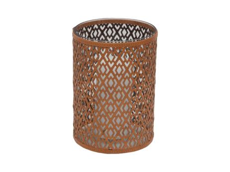 Rebell Lykt Bormio H22cm brunt-skinn (479-116907)