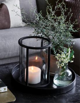 Rebell Lykt Cortina 20x26cm sort-skinn