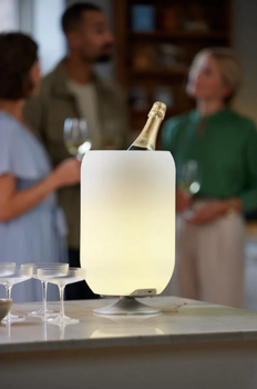 Kooduu Atmos Vinkjøler-lampe-høyttaler,  Jacob Jensen design, sølv (711-KO10-0204LS033-00)