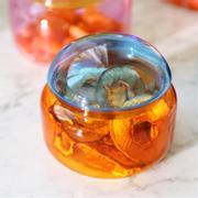 &Klevering Puffy Glasskrukke med lokk, Oransje