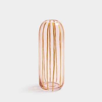 &Klevering Sweep Vase Rosa med striper H27cm (712-1466-01)