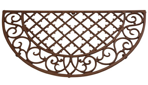 GardenLife  Dørmatte Halvrund Brun Støpejern 67,5cm
