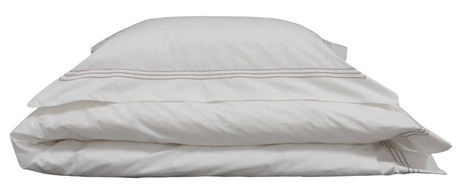 Tone Kroken Habibi Sengesett Percale-bomull Hvit-Aubergine (479-117197-140x220)