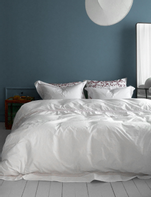 Tone Kroken Habibi Sengesett Percale-bomull Hvit-Aubergine