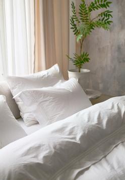 Tone Kroken Habibi Sengesett Percale-bomull Hvit-Beige