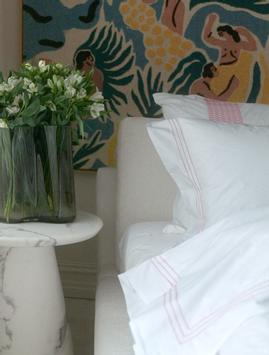 Tone Kroken Habibi Sengesett Percale-bomull Hvit-Rosa