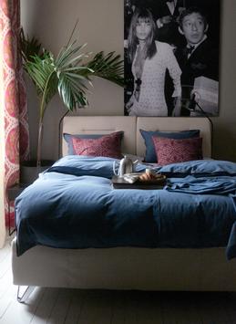 Tone Kroken Merci Sengesett garnfarget-bomull blå