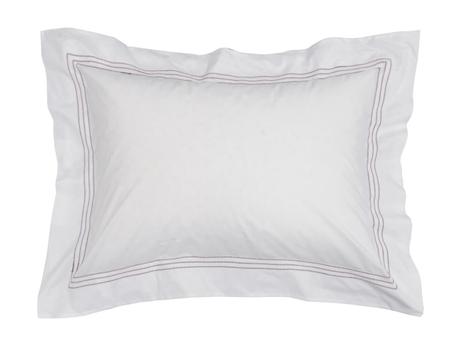 Tone Kroken Putetrekk Habibi Percale 50x70cm hvit-aubergine  (479-117204)