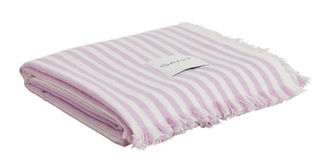 GANT Stripete pledd lammeull-lin 130x180cm lavendel