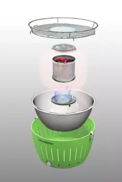 LotusGrill Classic Røykfri kullgrill Stål Ø32cm G340 (722-50011-G-SS-34P)