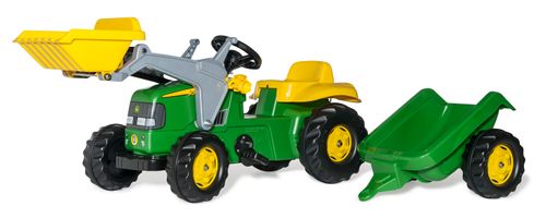 Rolly Toys John Deere rollyKid traktor+tilhenger+frontlaster (331-023110)
