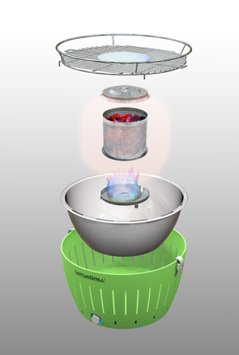 LotusGrill XL Røykfri kullgrill Grønn Ø40,5cm G435 (722-50011-G-GR-435P)