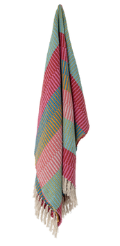 Bloomingville Isnel Pledd Grønn-Rosa Bomull 130x160 (152-82051011)