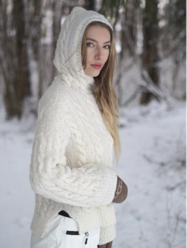 Knit Norway Flette Hoodie Genser Oppskrift (642-10757)