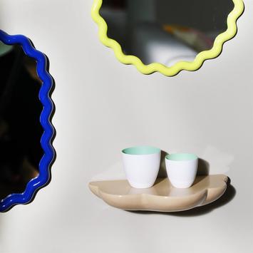 Klevering Bølget Speil Blå 40x24 (712-1653-04)