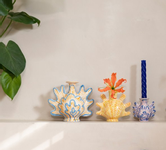 &Klevering Shellegance Lysestake-Vase Gul 15x7xH13 (712-2828-07)