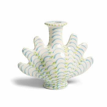 &Klevering Lysestake Vase Shellegance Hvit H15,5