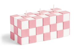 &Klevering Kubbelys Rutete 3 Veker Rosa