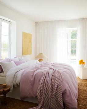 GANT Stripete pledd lammeull-lin 130x180cm lavendel (589-853101102-525)