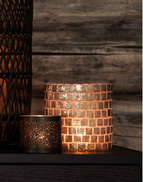 Halvor Bakke Lyslykt Capiz Brick Nougat H15 (415-H70605)