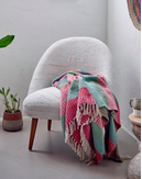 Bloomingville Isnel Pledd Grønn-Rosa Bomull 130x160 (152-82051011)