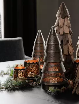 Halvor Bakke Santa lyslykt metall telys H28,5