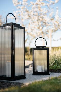 Halvor Bakke Lanterne Riller Rustfri Svart H36cm (415-H57530)