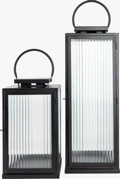 Halvor Bakke Lanterne Riller Rustfri Svart H36cm (415-H57530)