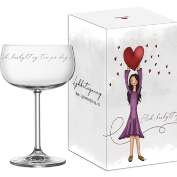 Lykketegning Champagneglass Elsk 35cl (655-46203397)