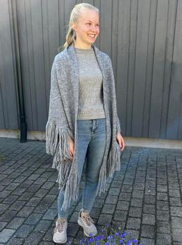 Merete Dehn DAISY sjal alpakka-merino mellomgrå