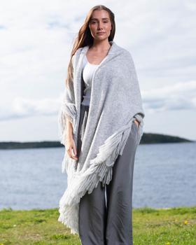 Merete Dehn DAISY sjal alpakka-merino lysgrå