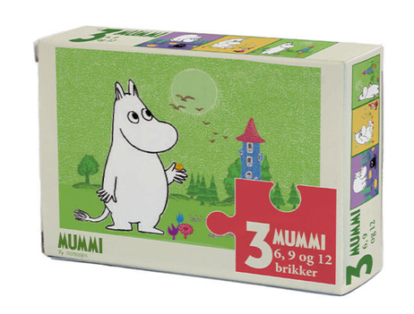 Mummi Puslespill 3stk (6, 9 og 12 brikker)