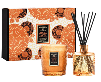 Voluspa Gavesett Duftlys+Duftpinner Spiced-Pumpkin-Latte (703-V74321)