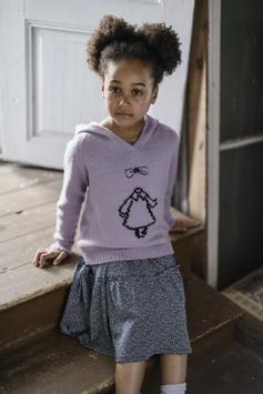 Mummi Strikkepakke Hettegenser "Usynlig-Barn" Lilla