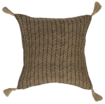 Gustav Ovland Arrow Putetrekk Jute Sort 50x50