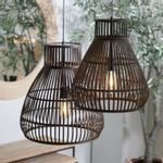 Light & Living Hengelampe Timaka Rattan Black Ø46 (745-2912978)