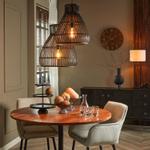 Light & Living Hengelampe Timaka Rattan Black Ø46 (745-2912978)