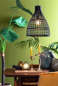 Light & Living Hengelampe Puerto Rattan Black Ø40 (745-2944112)