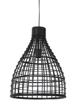 Light & Living Hengelampe Puerto Rattan Black Ø40 (745-2944112)