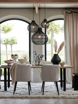 Light & Living Hengelampe Pacino Rattan Black