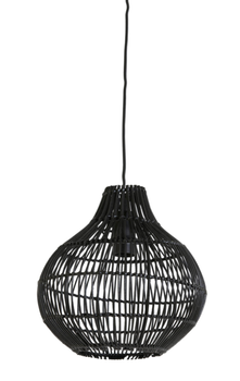 Light & Living Hengelampe Pacino Rattan Black (745-2950612,2950712,2950812)