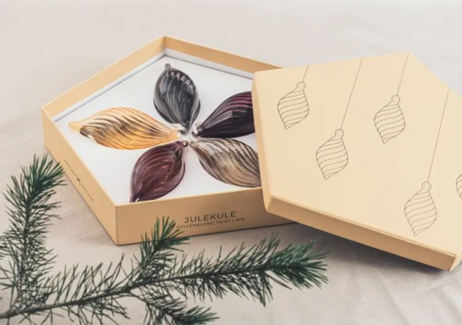 Hadeland Glassverk Julekuler Twist 5pk Gyllenklang
