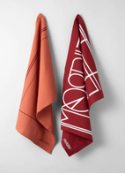 Eyvind Hellstrøm Kjøkkenhåndkle Rød Logo+Stripe 2pk