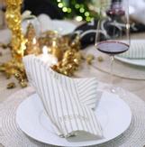 Eyvind Hellstrøm Serviett Kremhvit-Beige Striper 4pk (758-40295532232793)